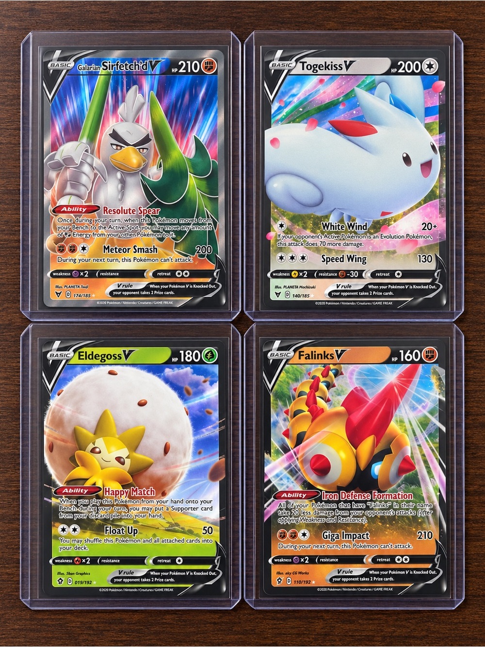 Pokémon TCG V Card Lot – Sirfetch’d, Togekiss, Eldegoss & Falinks